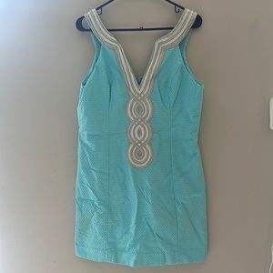Lilly Pulitzer Aqual and Gold Dress